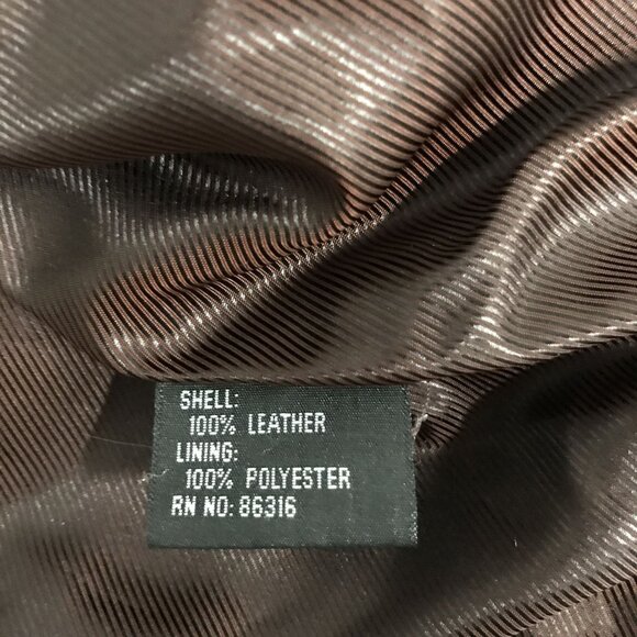 Finity Womens Brown Leather Short Bomber Jacket Size M - Picture 5 of 9